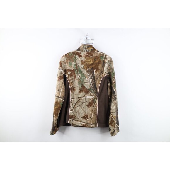 Vtg Y2K Streetwear Womens L Faded Realtreee Camouflage Half Zip Fleece Jacket - Picture 12 of 14